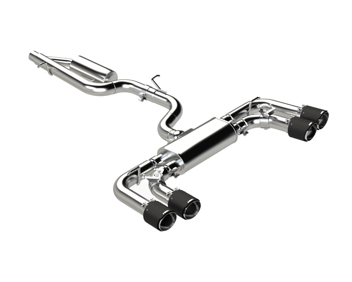 MBRP 2022-Up Volkswagen Golf R MK8 T304 Stainless Steel 3" Cat-Back 2.5" Quad Rear Exit with Carbon Fiber S46133CF