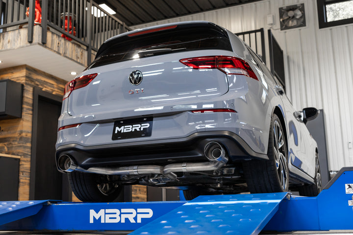 MBRP 2022-Up Volkswagen Golf GTI MK8 T304 Stainless Steel 3" Cat-Back 2.5" Dual Split Rear with Carbon S46173CF