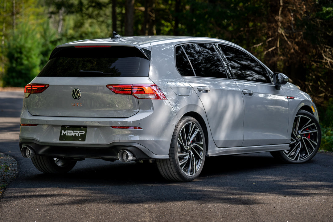 MBRP 2022-Up Volkswagen Golf GTI MK8 T304 Stainless Steel 3" Cat-Back 2.5" Dual Split Rear with Carbon S46173CF