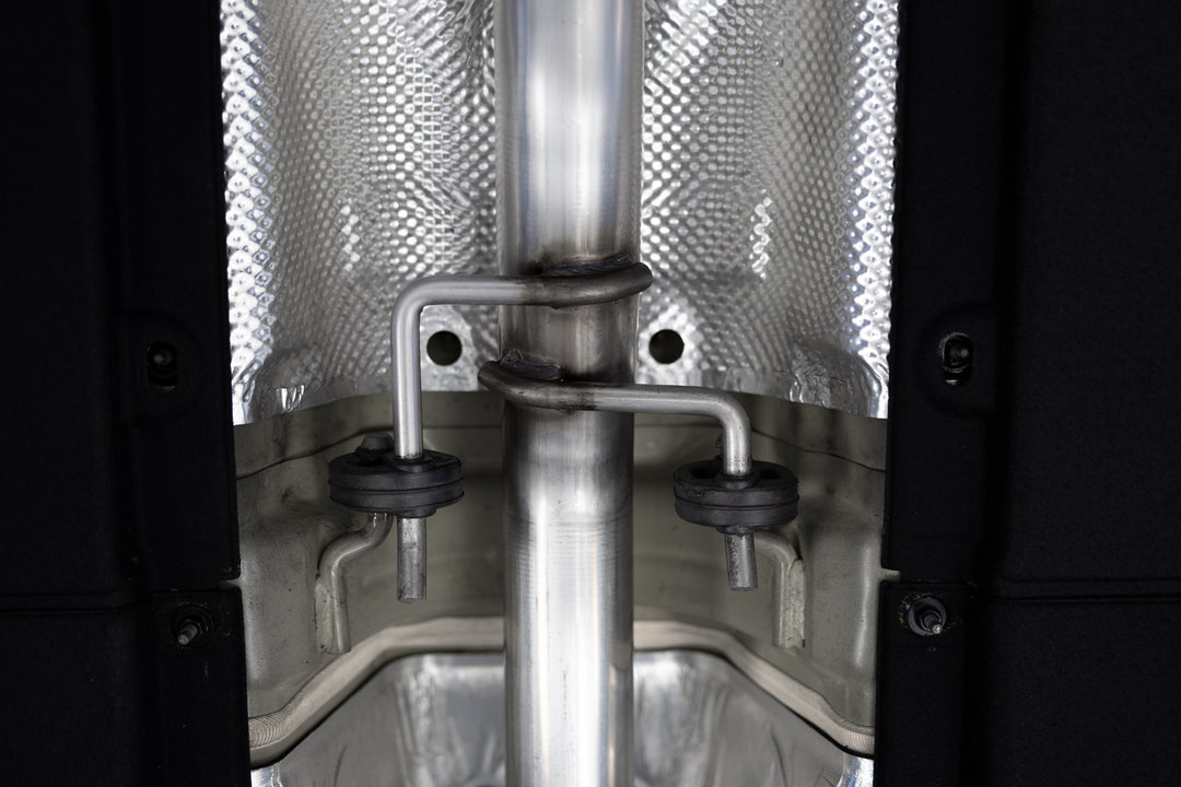 MBRP 21-23 Hyundai Sonata N Line 2.5L Turbo, Armor Pro 2.5" Cat-Back Dual Split Rear Quad Outlet, Carbon S47153CF