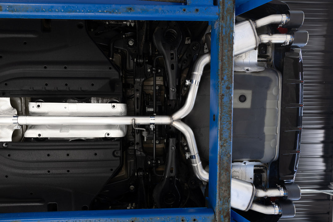 MBRP 21-23 Hyundai Sonata N Line 2.5L Turbo, Armor Pro 2.5" Cat-Back Dual Split Rear Quad Outlet, Carbon S47153CF
