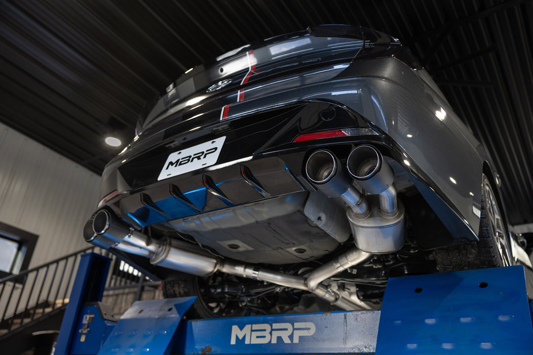 MBRP 21-23 Hyundai Sonata N Line 2.5L Turbo, Armor Pro 2.5" Cat-Back Dual Split Rear Quad Outlet, Carbon S47153CF