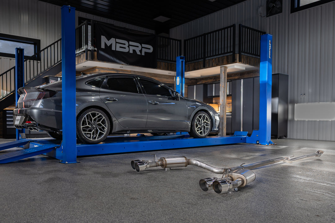 MBRP 21-23 Hyundai Sonata N Line 2.5L Turbo, Armor Lite 2.5" Cat-Back Dual Split Rear Quad Outlet, Tips S4715AL
