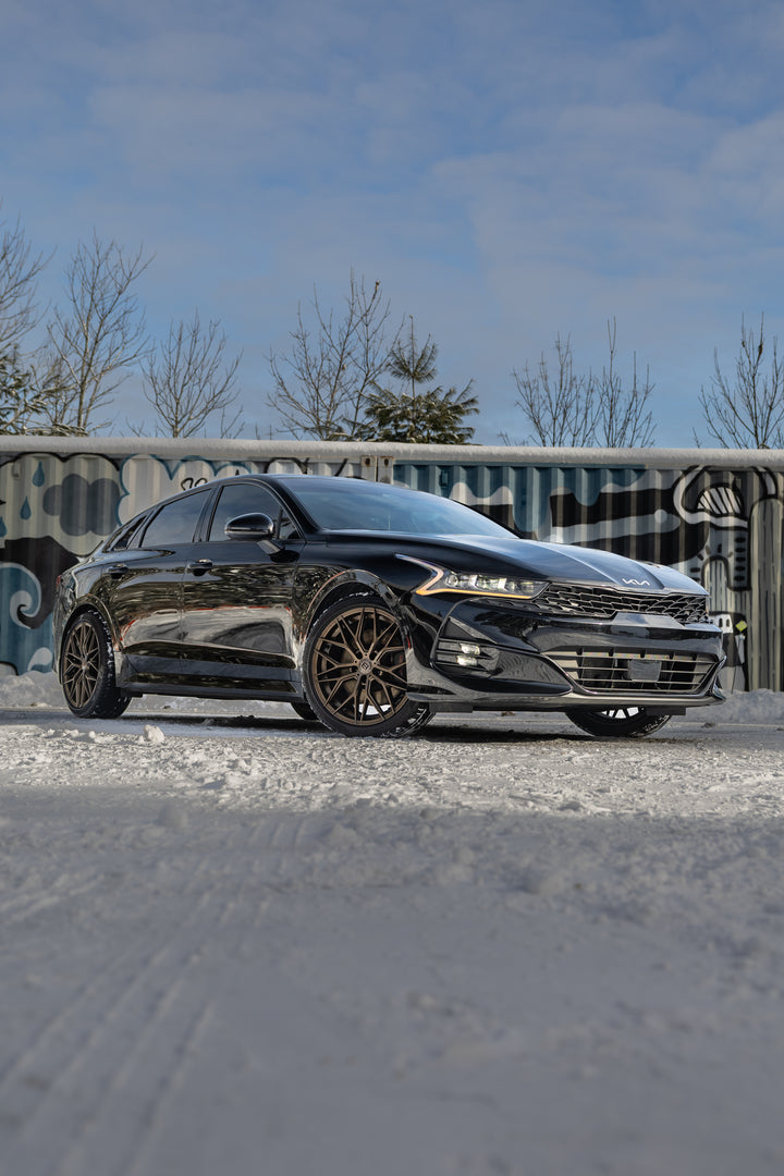 MBRP 21-24 Kia K5 GT 2.5L Turbo, Armor Pro 2.5" Cat-Back Dual Split Rear Quad Outlet, Carbon Fiber Tips S47163CF
