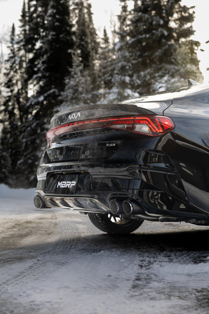 MBRP 21-24 Kia K5 GT 2.5L Turbo, Armor Pro 2.5" Cat-Back Dual Split Rear Quad Outlet, Carbon Fiber Tips S47163CF