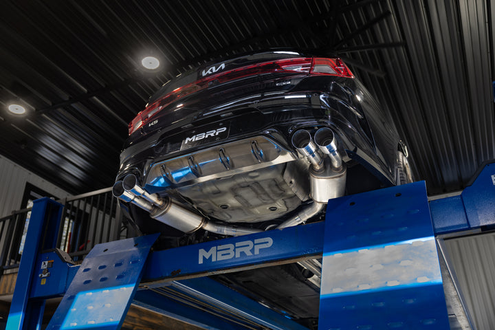 MBRP 21-24 Kia K5 GT 2.5L Turbo, Armor Lite 2.5" Cat-Back Dual Split Rear Quad Outlet, Tips, Street Profile S4716AL