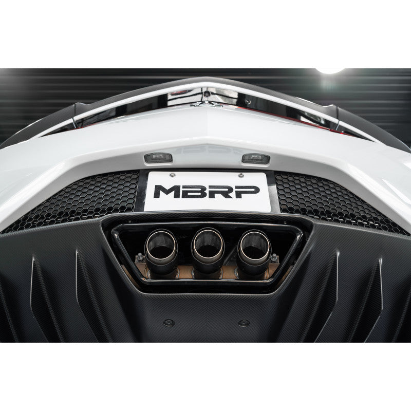MBRP 17-22 Acura NSX Armor Pro 2.5" Cat Back Triple Rear Exit T304 Stainless Steel with Carbon Fiber Tips S49003CF