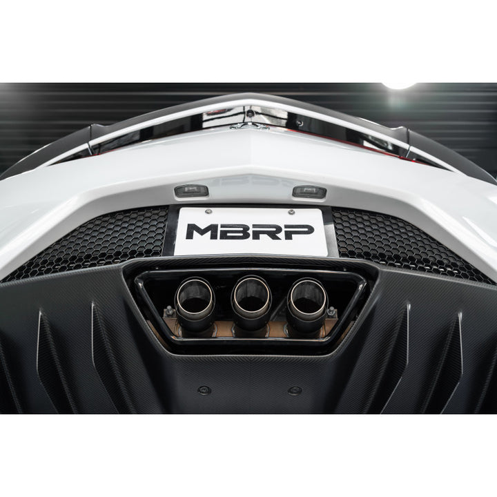 MBRP 17-22 Acura NSX Armor Pro 2.5" Cat Back Triple Rear Exit T304 Stainless Steel with Carbon Fiber Tips S49003CF