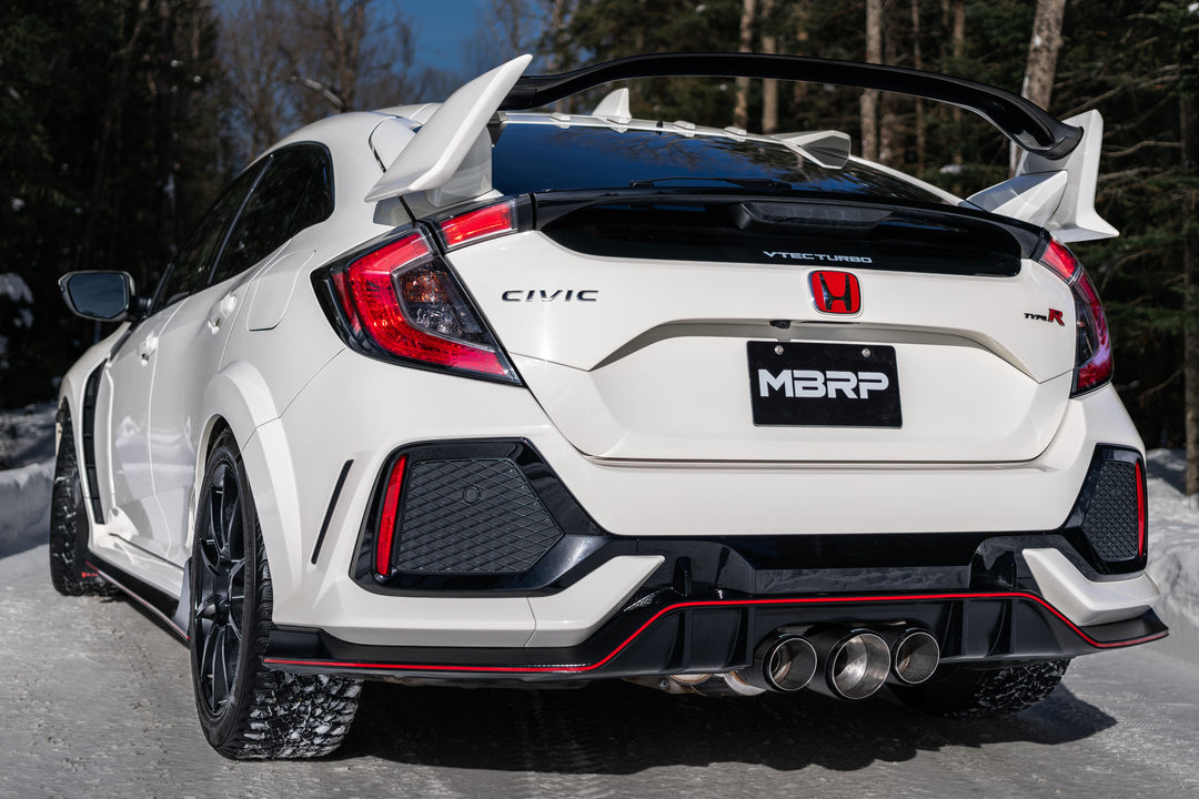 MBRP 2017-2021 Honda Civic Type R 2.0L T304 Stainless Steel 3" Cat-Back Triple Rear Outlet Burnt End Tips S49013BE