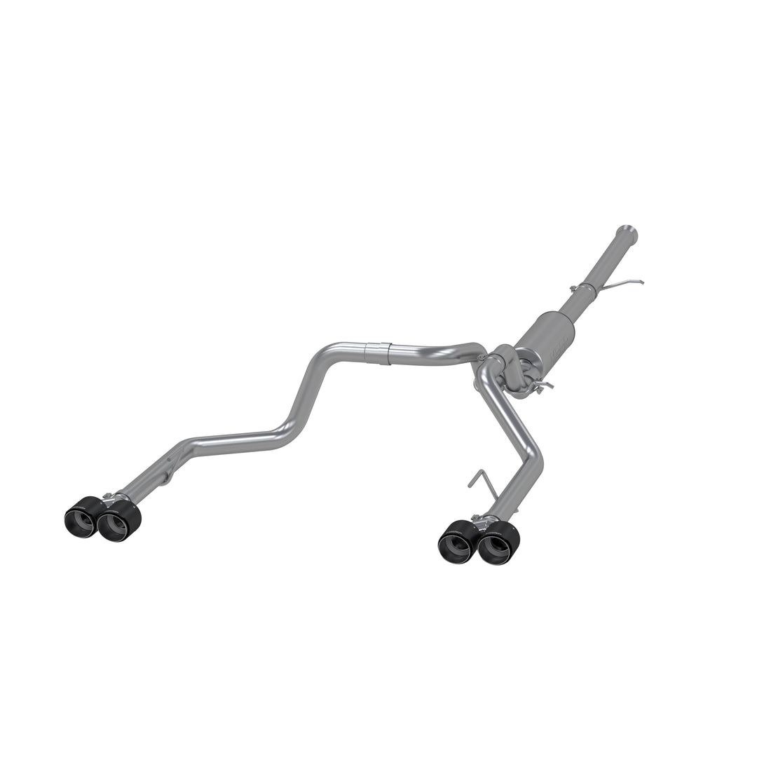 MBRP 3.0" Cat-Back 2.5" Dual Split Rear Quad Carbon Fiber Tips 4.0" OD 19-up Silverado/Sierra 1500 Dual S50053CF