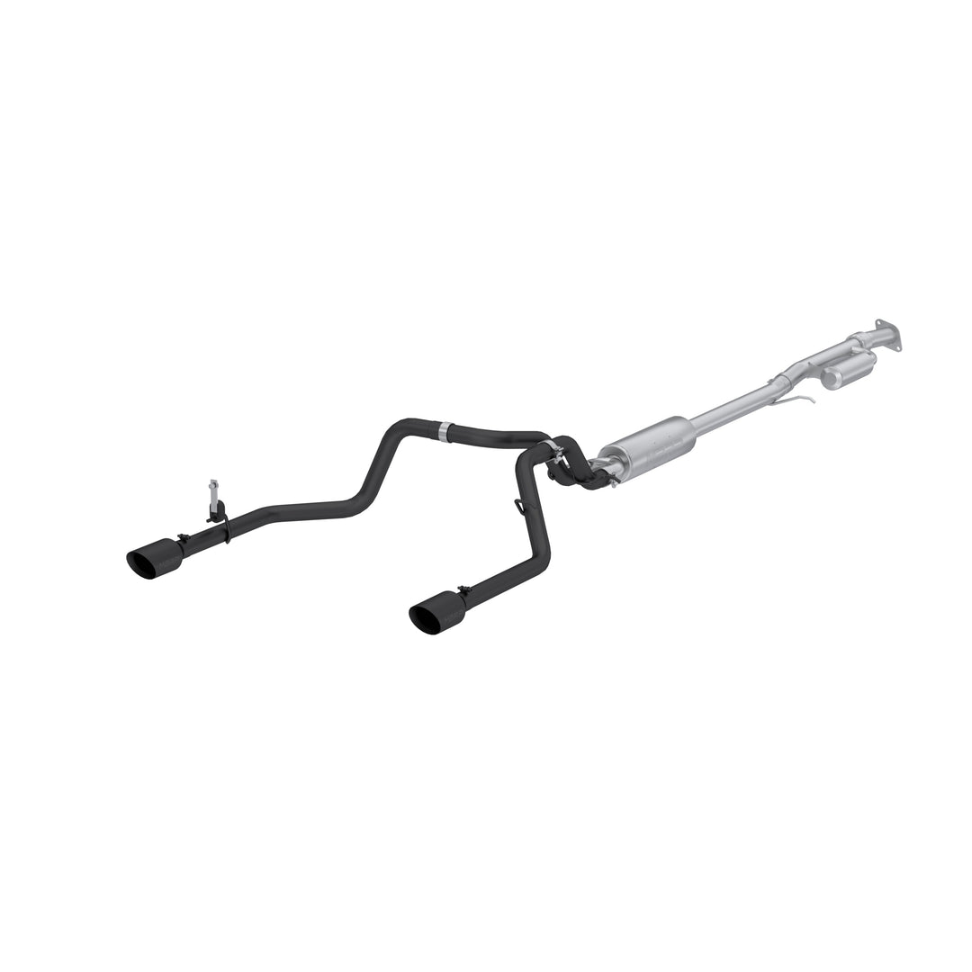 MBRP 2019-Up Silverado/Sierra 1500 2.7L Armor BLK, Aluminized Steel 3" Cat-Back, 2.5" Dual Split Rear Exit S5021BLK