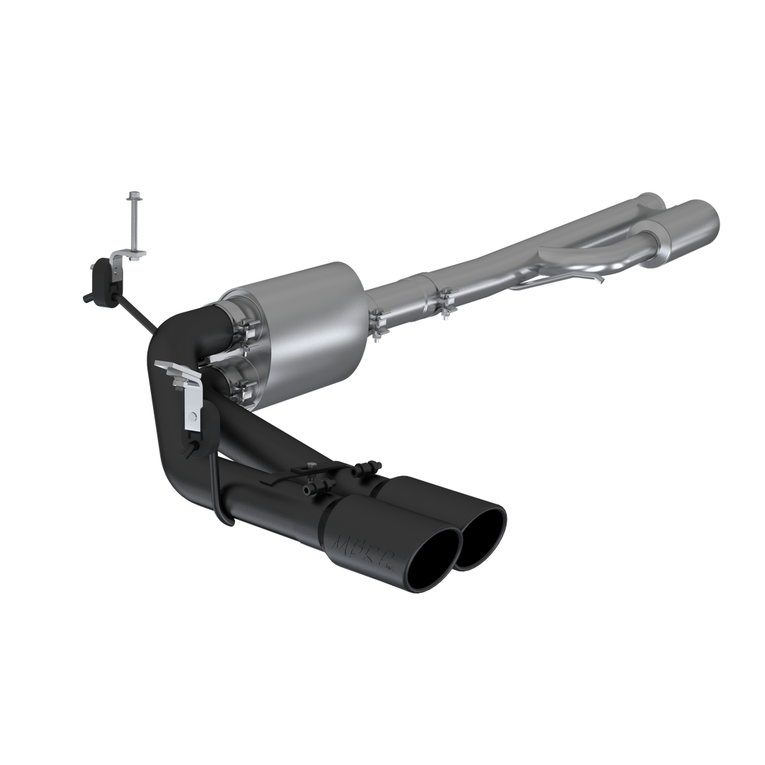 MBRP 3" Cat Back Exhaust Pre-Axle Dual Outlet Black Coated For 19-Up Silverado/Sierra 1500 4.3L, 5.3L S5092BLK