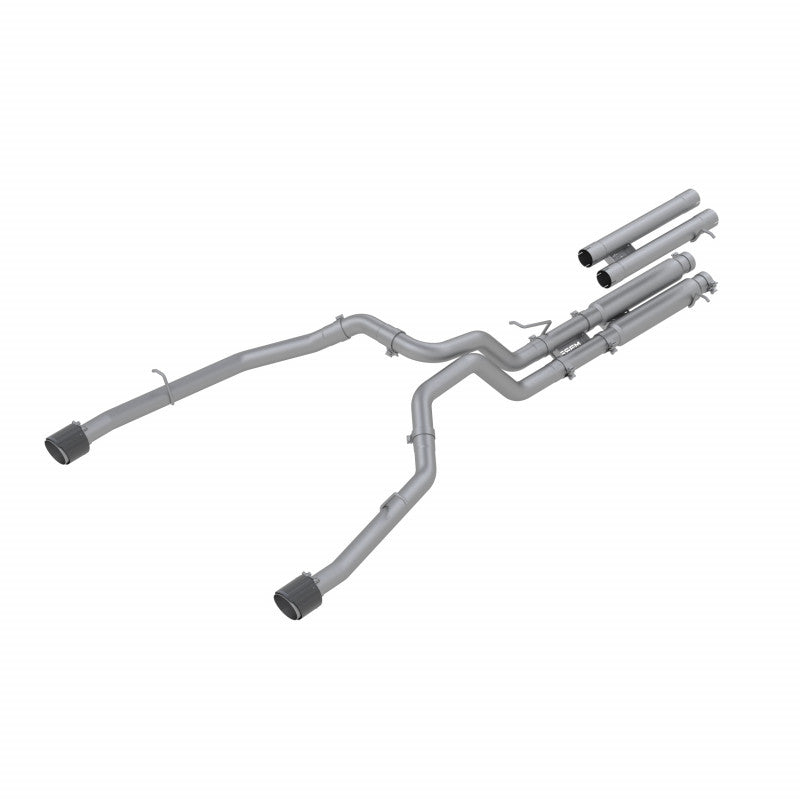 MBRP 2021-24 RAM TRX T304 Stainless Steel 3" Cat-Back Dual Split Rear with Carbon Fiber Tips Race Version S51543CF