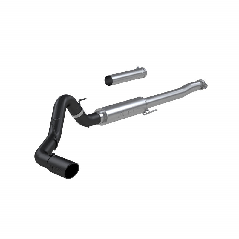 MBRP 21-Up Ford F-150 4" Cat Back Single Side Race Version Black Coated- Aluminized Steel Exhaust System S5209BLK