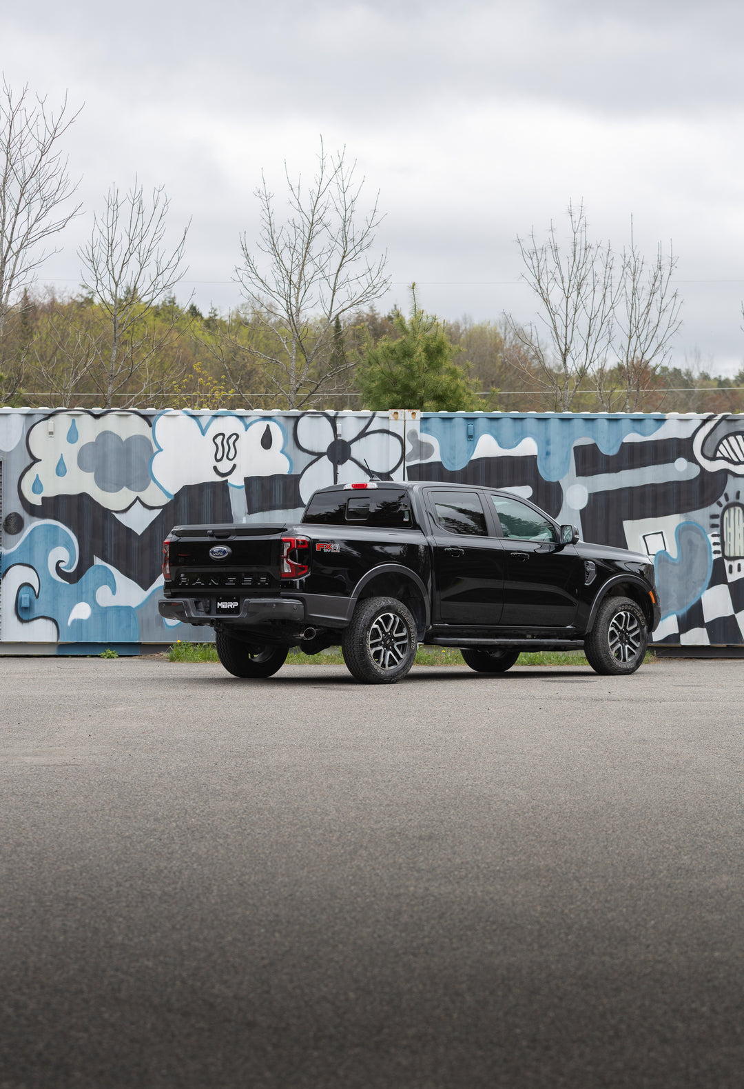MBRP 2024 Ford Ranger 2.3L Ecoboost Armor Lite Aluminized Steel 3" Cat-Back Single Side Exit with Polished S5269AL