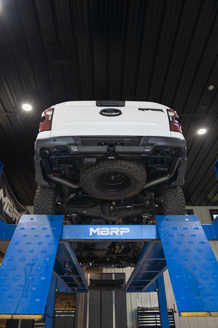 MBRP 24-Up Ford Ranger Raptor 3.0L EcoBoost, Armor BLK 3" Axle-Back Dual Rear Turn-Down S5270BLK