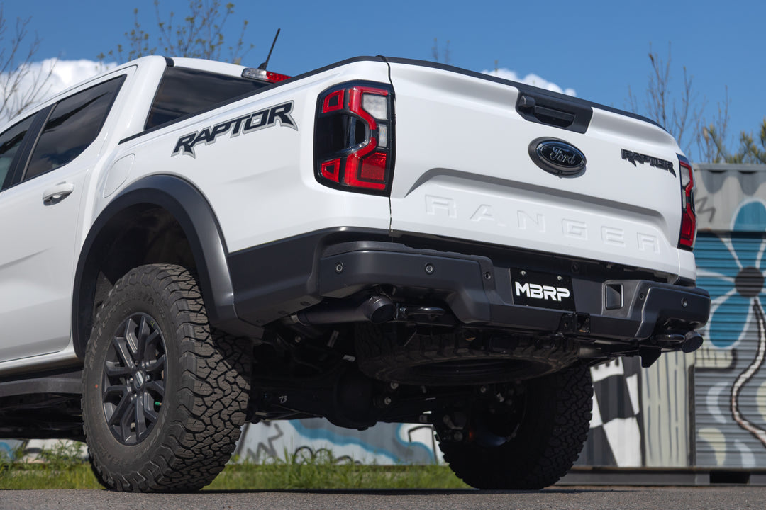 MBRP 24-Up Ford Ranger Raptor 3.0L EcoBoost, Armor BLK 3" Axle-Back Dual Rear Turn-Down S5270BLK
