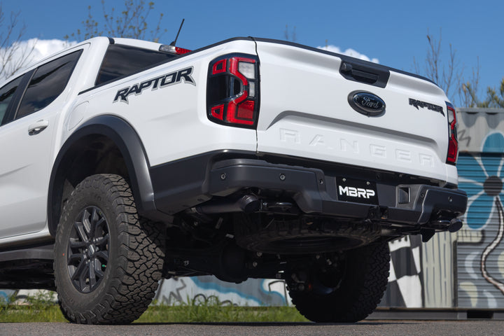 MBRP 24-Up Ford Ranger Raptor 3.0L EcoBoost, Armor BLK 3" Axle-Back Dual Rear Turn-Down S5270BLK