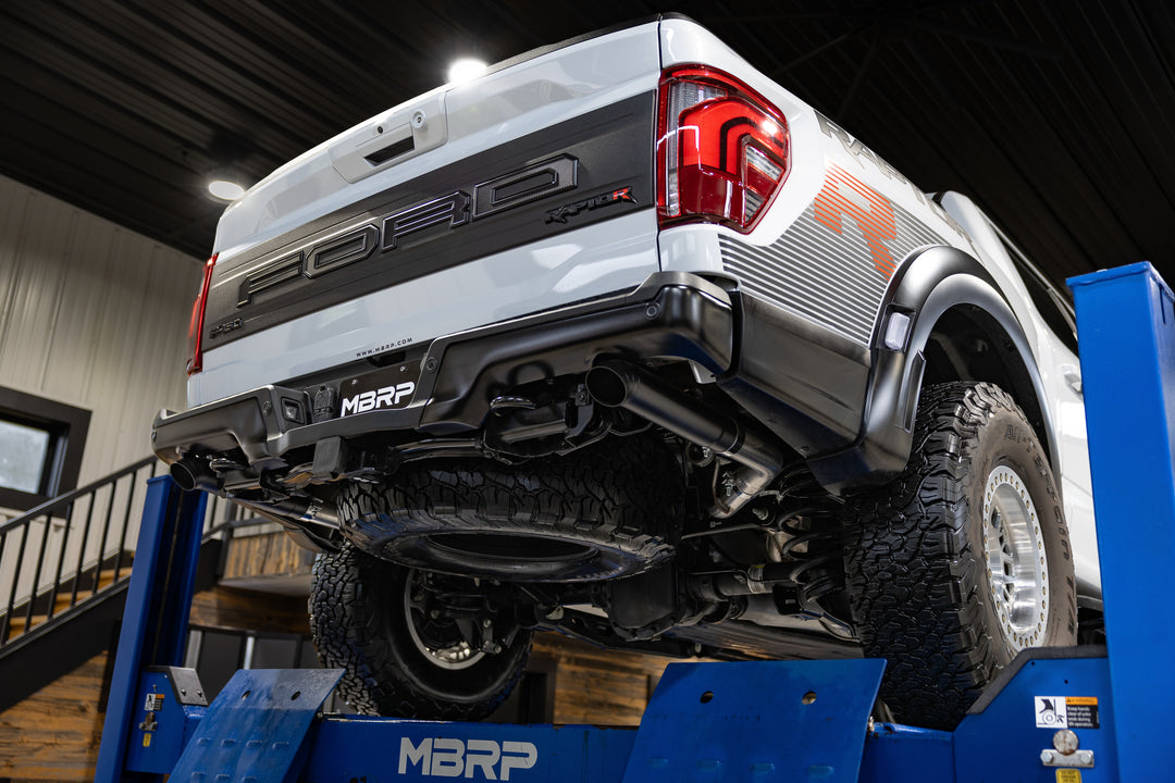 MBRP 22-Up Ford F-150 Raptor 3.5L and Raptor R 5.2L Armor BLK 3" Axle-Back Dual Split Rear Turn Down S5278BLK