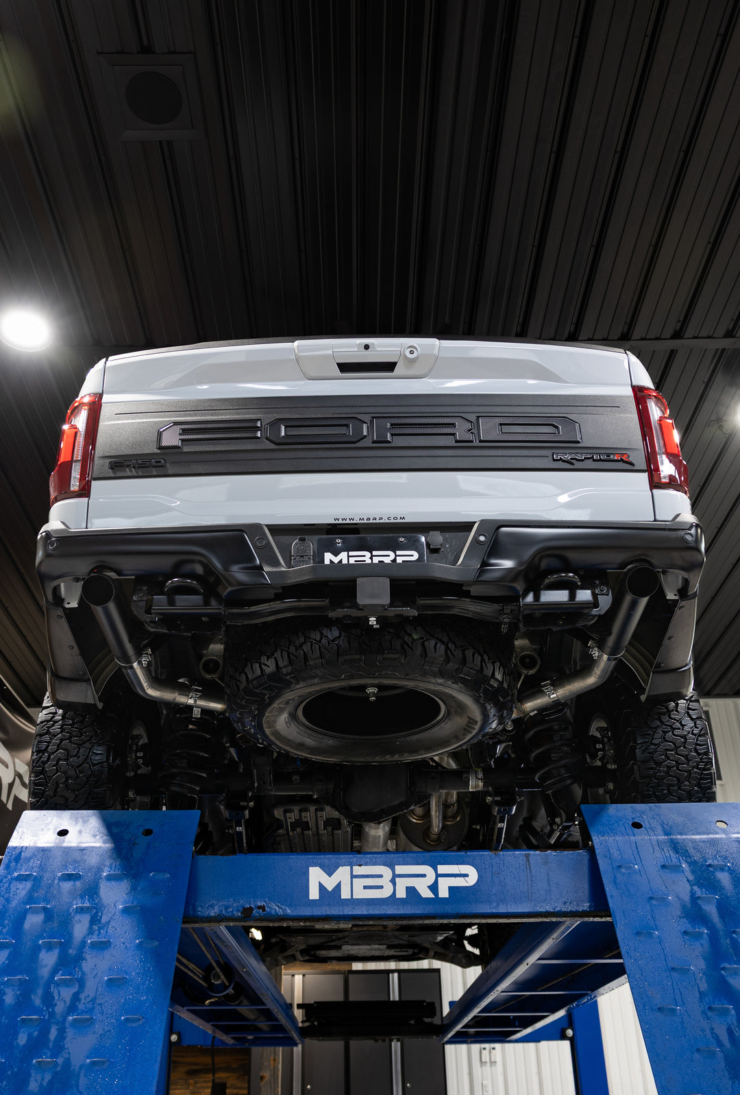 MBRP 22-Up Ford F-150 Raptor 3.5L and Raptor R 5.2L Armor BLK 3" Axle-Back Dual Split Rear Turn Down S5278BLK