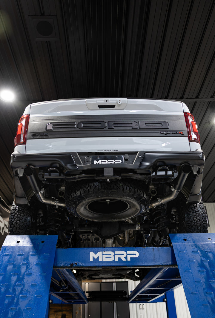 MBRP 22-Up Ford F-150 Raptor 3.5L and Raptor R 5.2L Armor BLK 3" Axle-Back Dual Split Rear Turn Down S5278BLK
