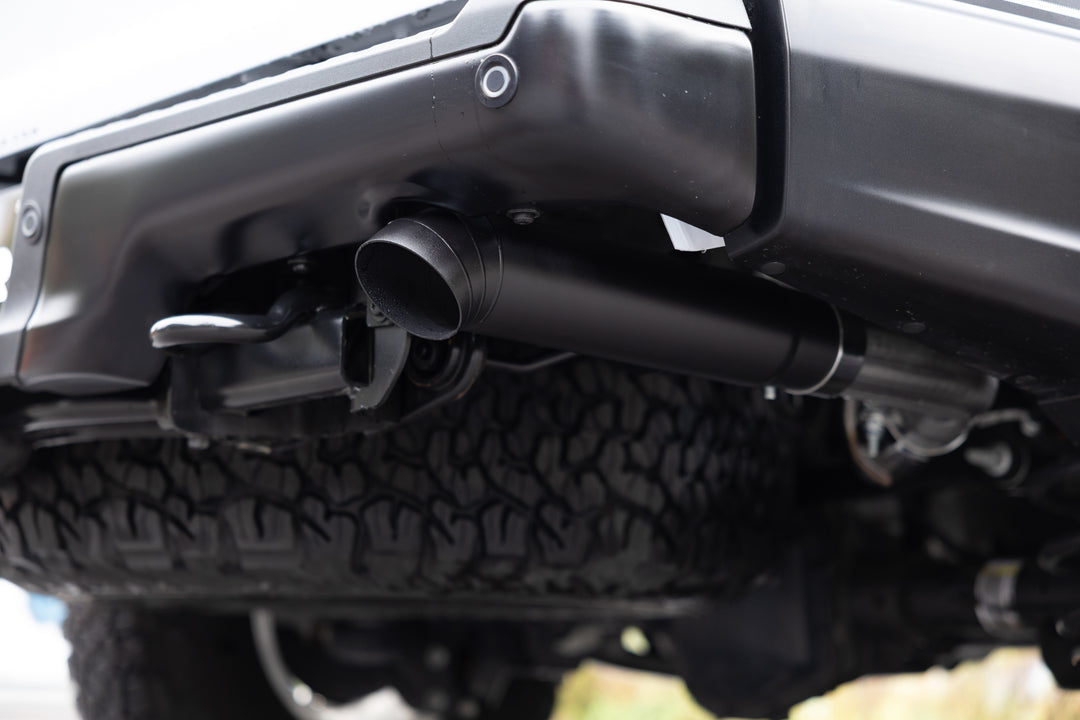 MBRP 22-Up Ford F-150 Raptor 3.5L and Raptor R 5.2L Armor BLK 3" Axle-Back Dual Split Rear Turn Down S5278BLK