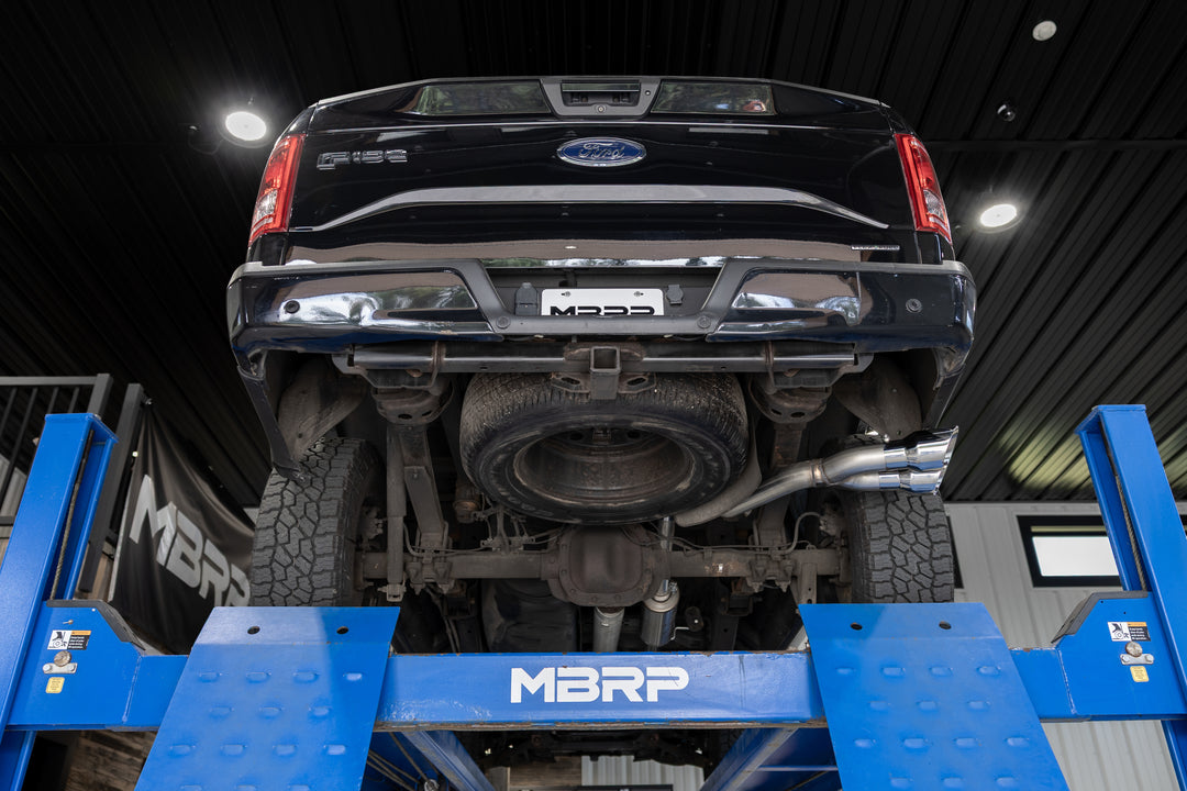 MBRP 15-20 Ford F-150 2.7L, 3.5L and 5.0L Armor Pro 3" Cat-Back Passenger Side Exit with Polished Tips S5281304