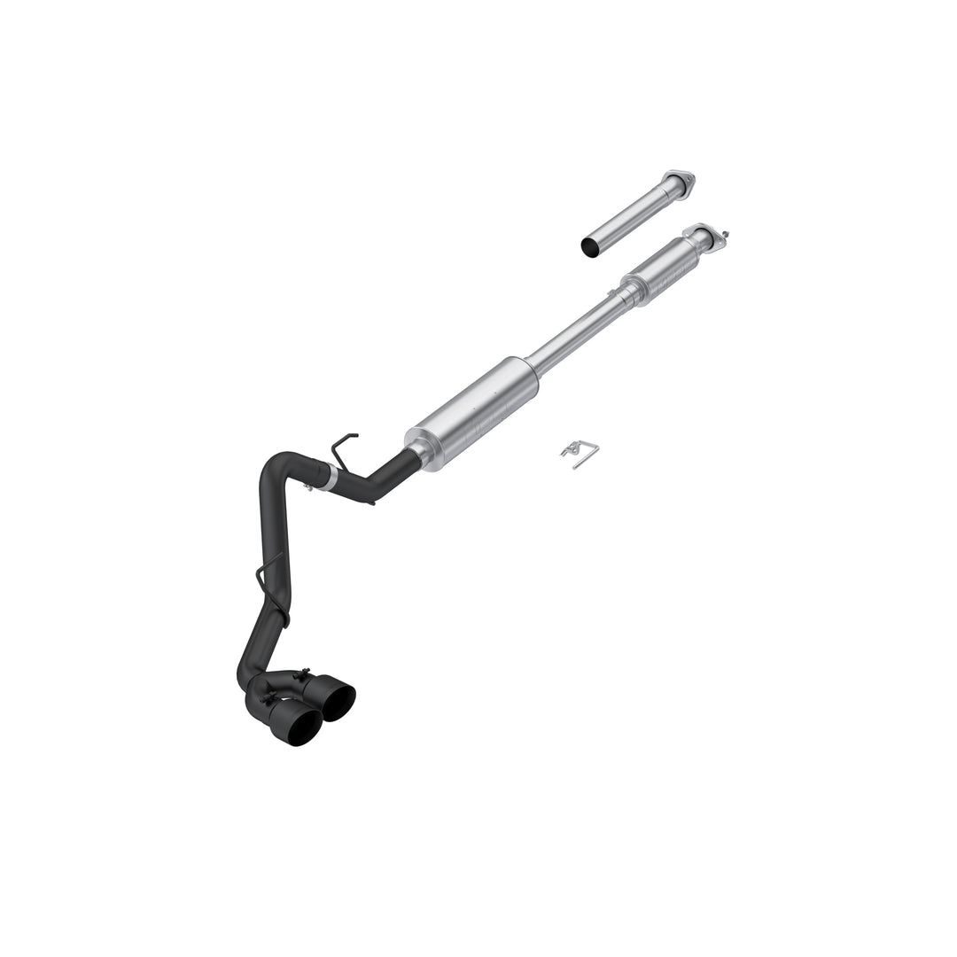 MBRP 15-20 Ford F-150 2.7L, 3.5L and 5.0L, Armor BLK 3" Cat-Back Passenger Side Exit with Black Tips S5281BLK
