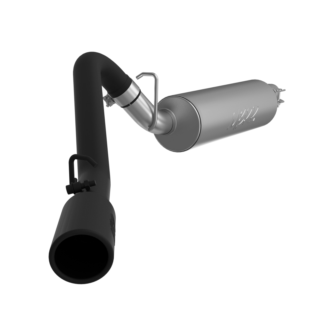 MBRP Jeep TJ Cat Back Exhaust System Single Side For 97-99 Wrangler TJ, Armor BLK S5512BLK