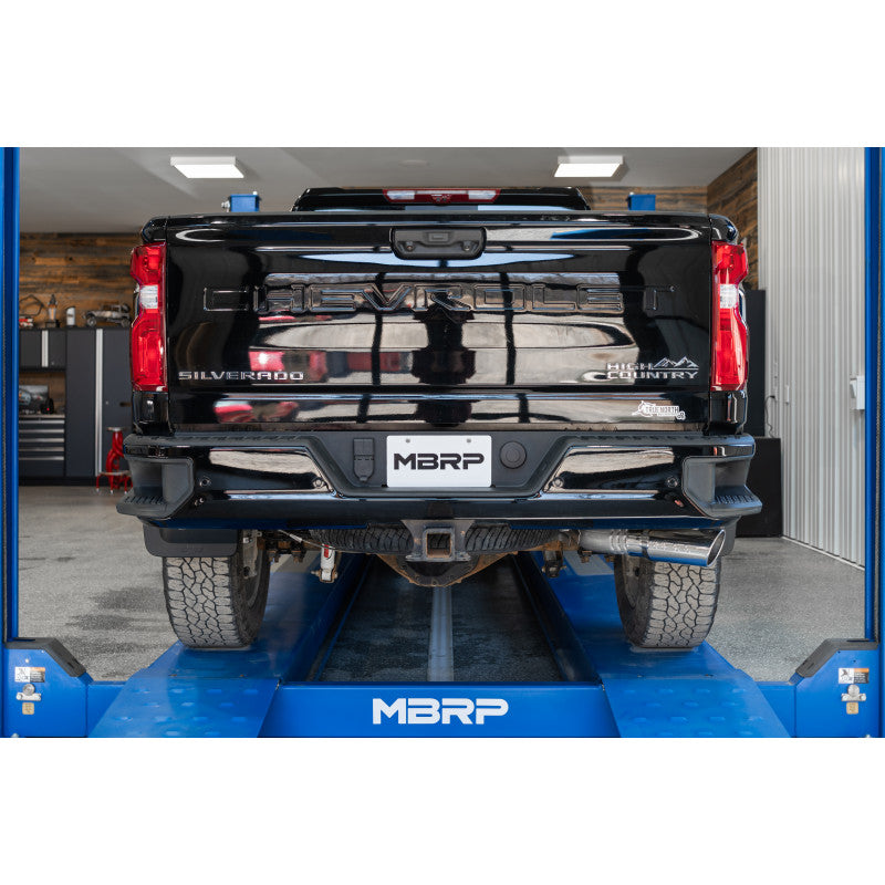MBRP 20-25 Silverado/Sierra 2500/3500 T304 Stainless Steel 4" Filter Back Single Side Exit Exhaust System S6059304