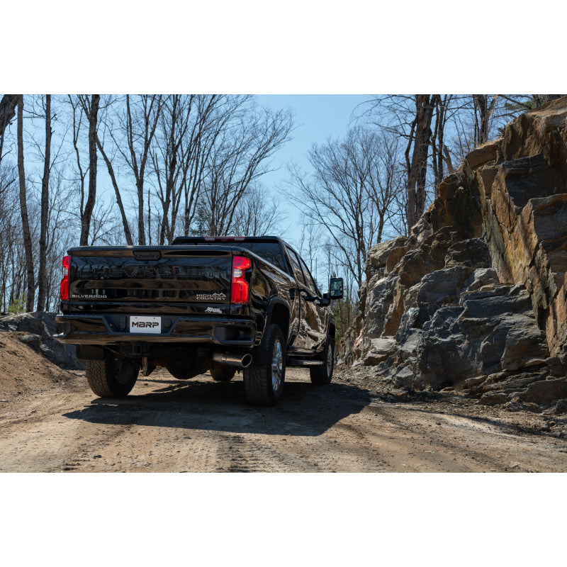 MBRP 20-25 Chevy/GMC 2500/3500 Armor Lite Aluminized Steel 4" Filter Back Single Side Exit Exhaust System S6059AL