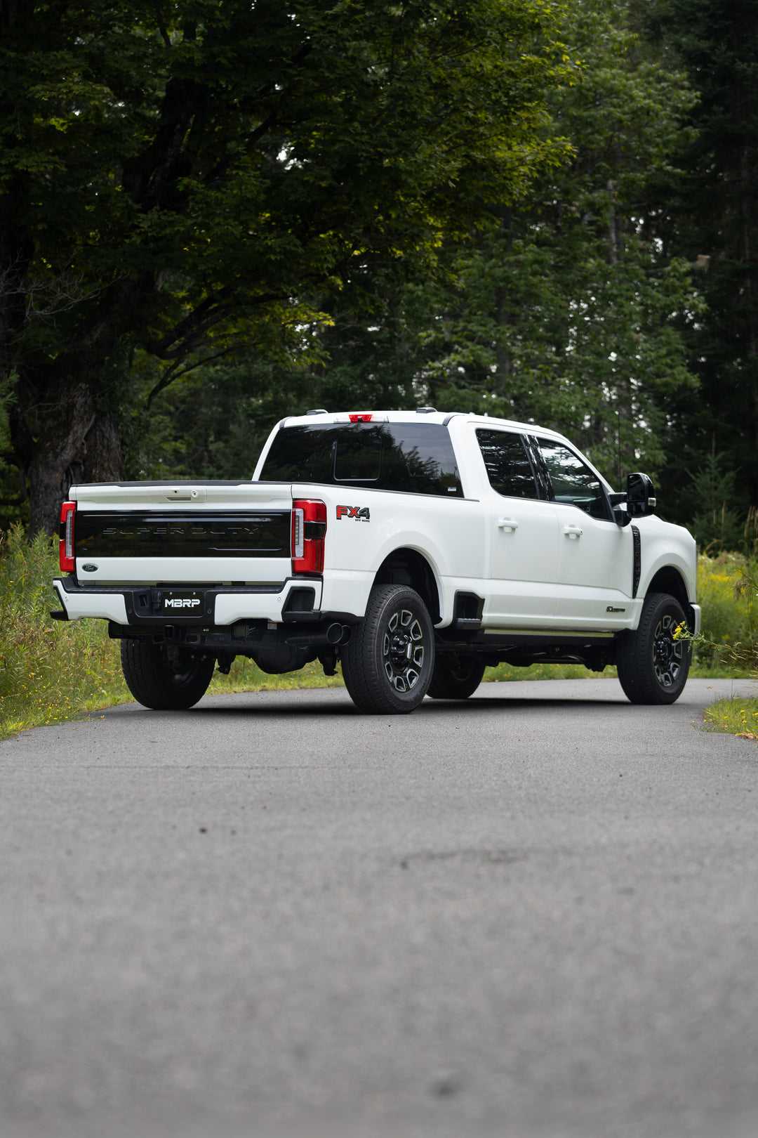 MBRP 17-Up Ford F-250/350/450 6.7L 4" Filter Back Single Side Dual Exit, Armor Plus T409 Stainless Steel S6290BLK
