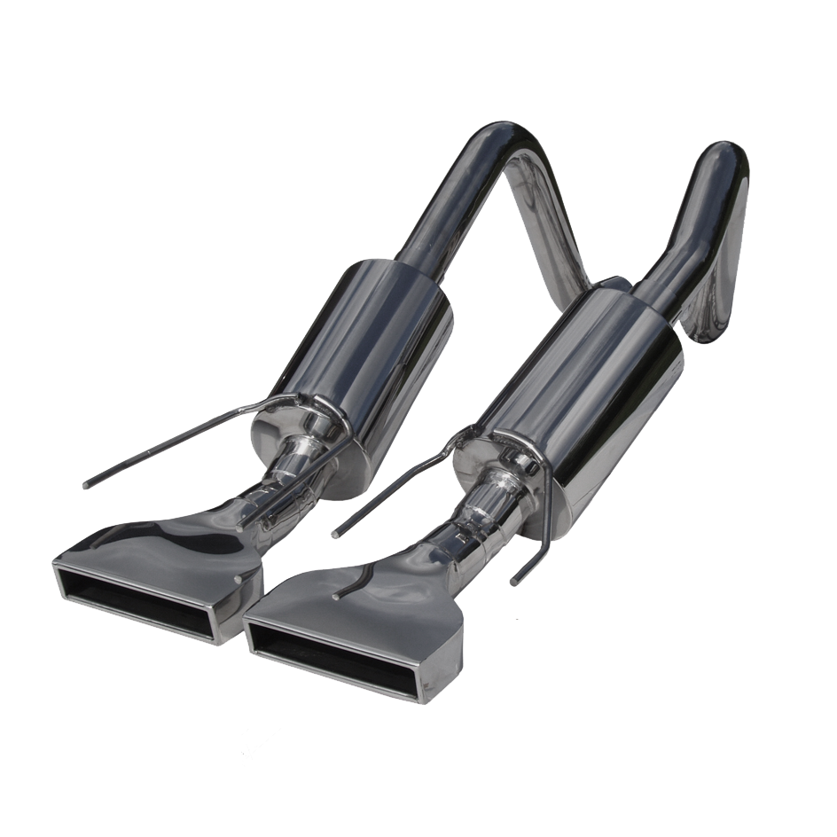 MBRP Dual Muffler Axle Back Rectangular Tips T304 Stainless Steel For 05-08 Chevrolet Corvette S7002304