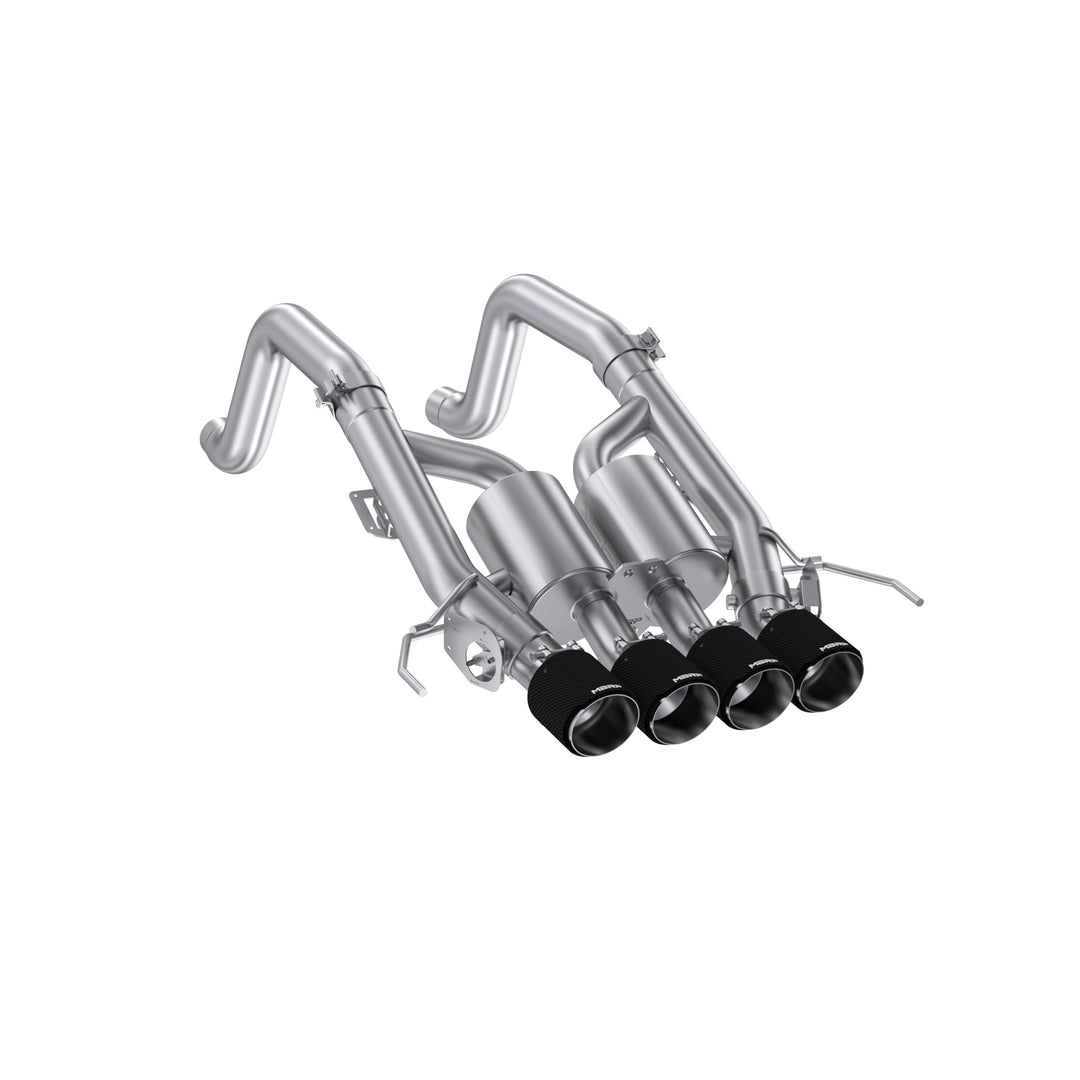 MBRP 14-19 Chevrolet Corvette C7 6.2L, Armor Pro 3" Axle-Back Dual Split Rear Quad Outlet with Carbon S70073CF