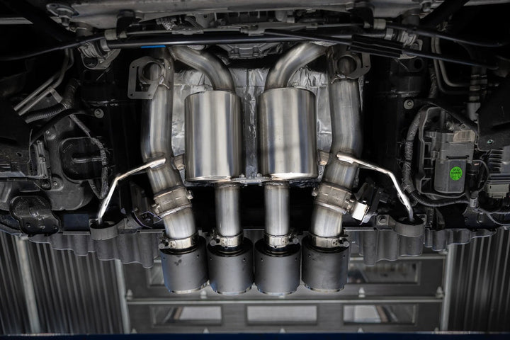 MBRP 14-19 Chevrolet Corvette C7 6.2L, Armor Pro 3" Axle-Back Dual Split Rear Quad Outlet with Carbon S70073CF