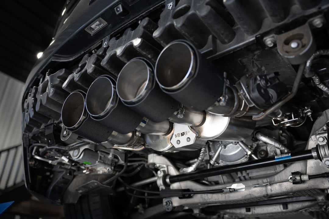 MBRP 14-19 Chevrolet Corvette C7 6.2L, Armor Pro 3" Axle-Back Dual Split Rear Quad Outlet with Carbon S70073CF