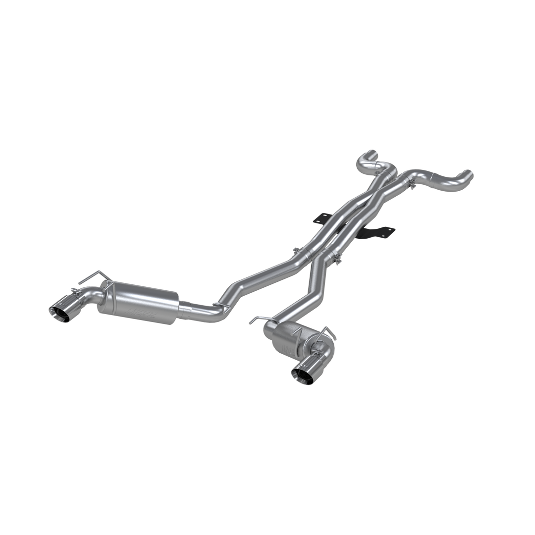 MBRP Dual Cat Back Exhaust Round Tips T409 Stainless Steel For 10-15 Chevrolet Camaro, V8 6.2L 6 Speed S7018409