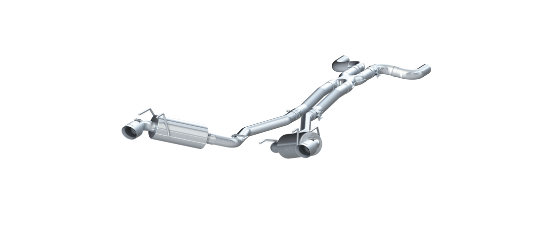 MBRP Dual Cat Back Exhaust System Round Tips T409 Stainless Steel For 10-15 Chevrolet Camaro, V6 3.6L S7020409