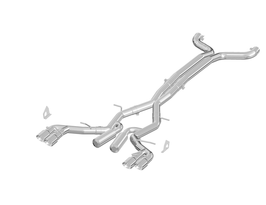MBRP 3" Dual Cat Back Exhaust Quad Tips T409 Stainless Steel Race Version For 16-24 Chevrolet Camaro, V8 S7033409