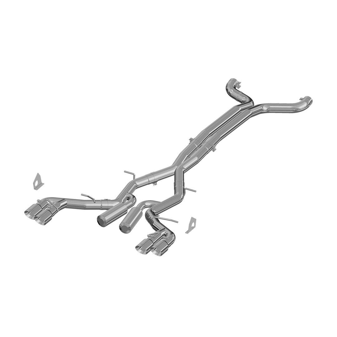 MBRP 3" Dual Cat Back Exhaust Quad Tips Aluminized Steel Race Version For 16-24 Chevrolet Camaro, V8 6.2L 6 S7033AL