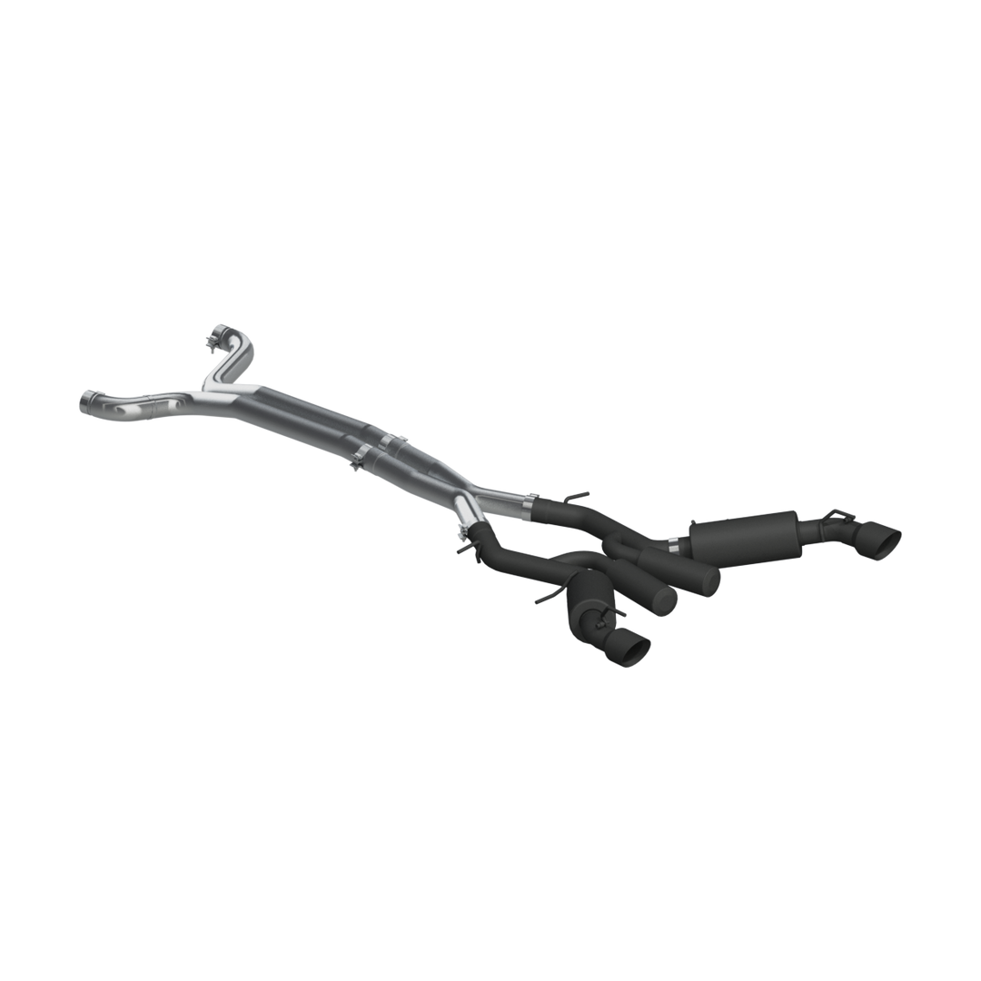 MBRP Chevrolet 3" Dual Cat Back Exhaust System Armor BLK For 16-24 Chevrolet Camaro SS 6 Speed Coupe Only S7035BLK