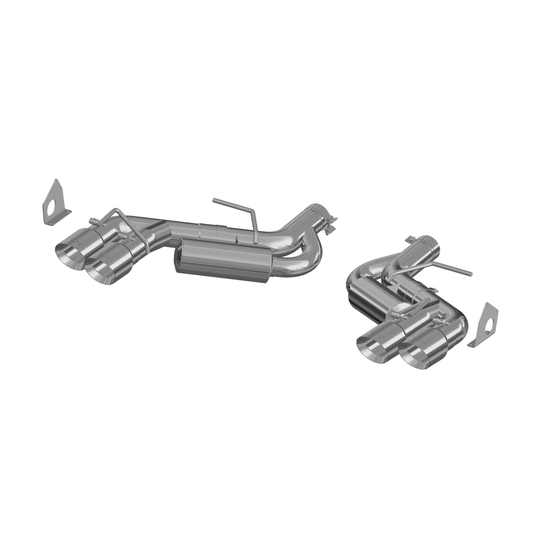 MBRP Chevrolet 3" Dual Axle Back Quad Tips Aluminized Steel For 16-24 Chevrolet Camaro SS V8 6.2L 17-24 S7036AL