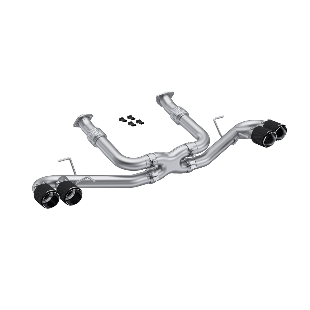 MBRP 2020-Up Chevrolet Corvette C8 6.2L Armor Pro T304 Stainless Steel 3" Cat-Back Quad Split Rear S70423CF