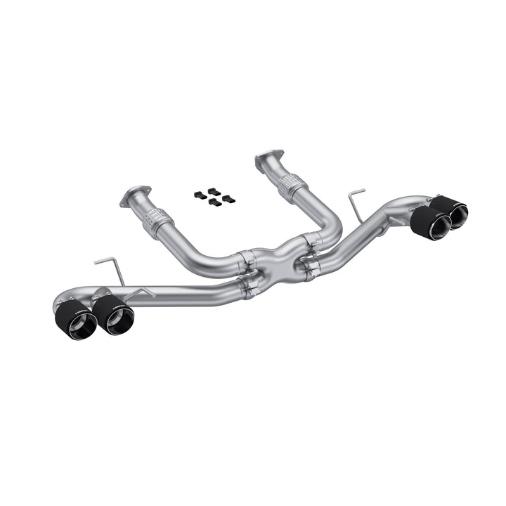 MBRP 2020-Up Chevrolet Corvette C8 6.2L Armor Pro T304 Stainless Steel 3" Cat-Back Quad Split Rear S70423CF