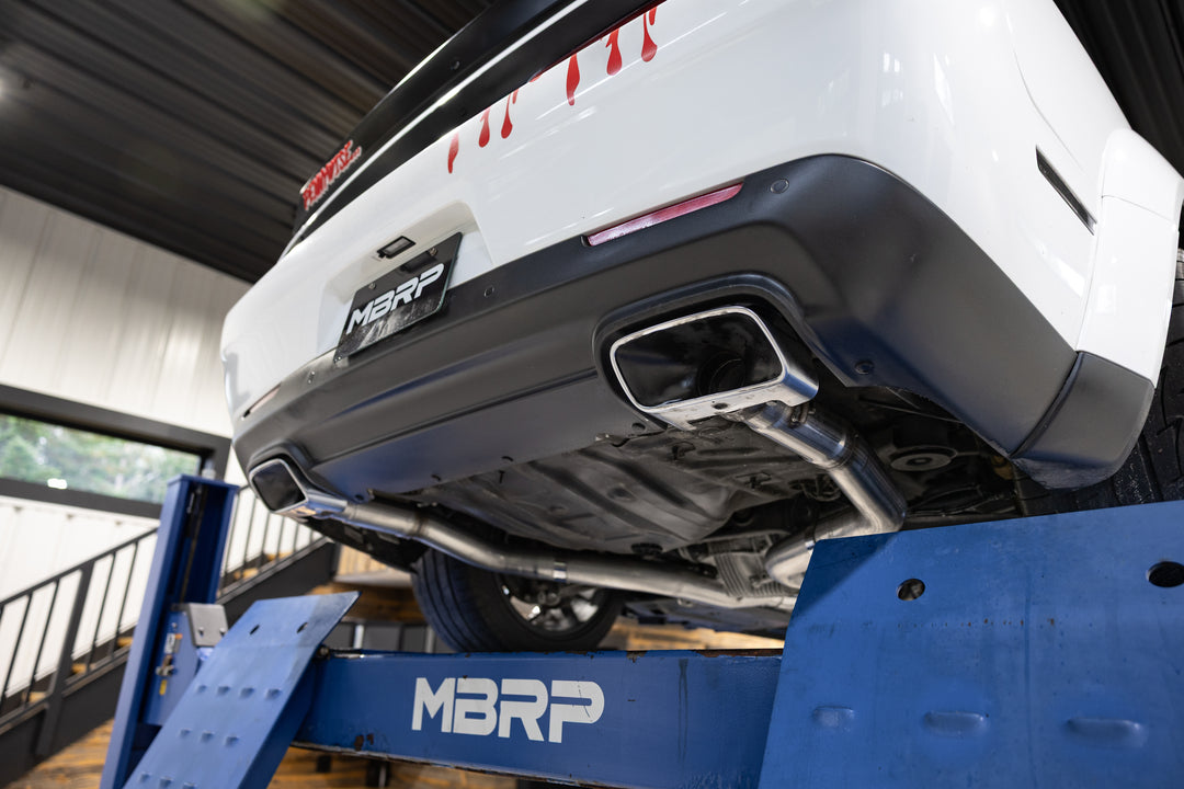 MBRP 15-23 Dodge Challenger 5.7L, 6.2L and 6.4L Hemi, Armor Lite 3" Cat-Back Dual Split Rear Exit, Street S7103AL