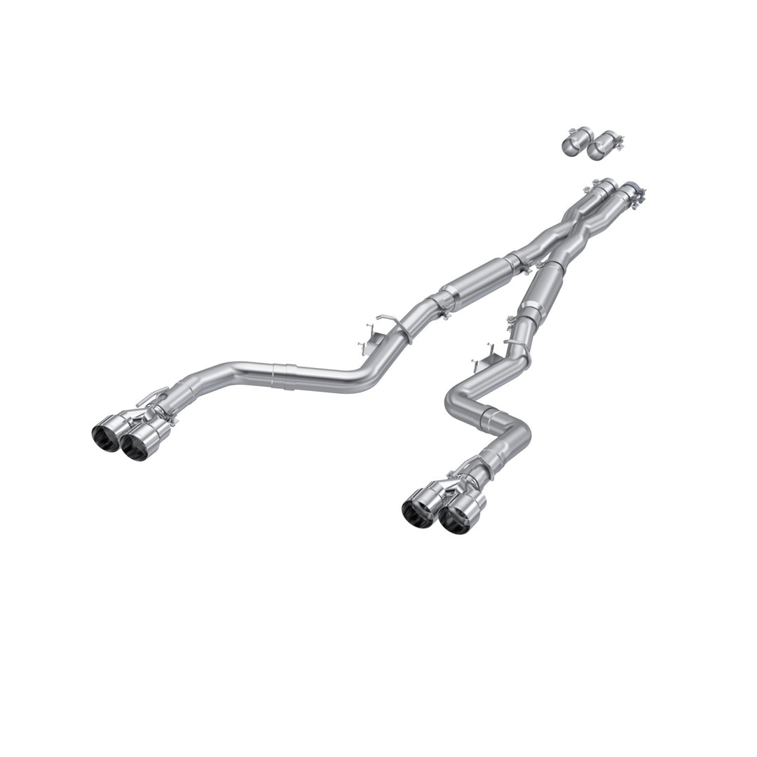 MBRP 15-23 Dodge Challenger Aluminized Steel 3" Dual Cat Back Quad Tips (Street Version) Exhaust System S7113AL