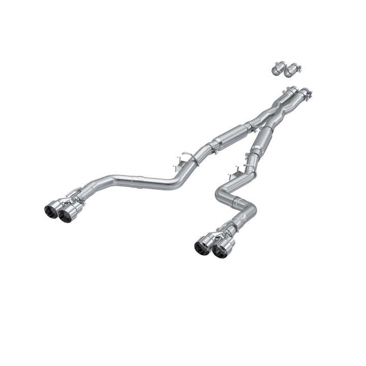 MBRP 15-23 Dodge Challenger Aluminized Steel 3" Dual Cat Back Quad Tips (Street Version) Exhaust System S7113AL