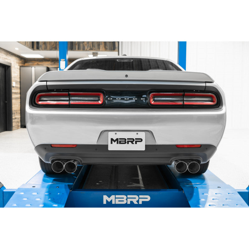MBRP 2015-2016 Dodge Challenger T304 Stainless Steel 3" Dual Rear Cat-Back Quad Tips (Street Version) S71153CF