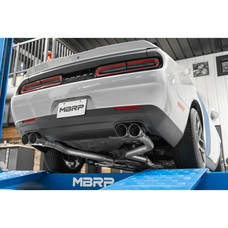 MBRP 2015-2016 Dodge Challenger Aluminized Steel 3" Dual Rear Cat-Back Quad Tips (Street Version) Exhaust S7115AL