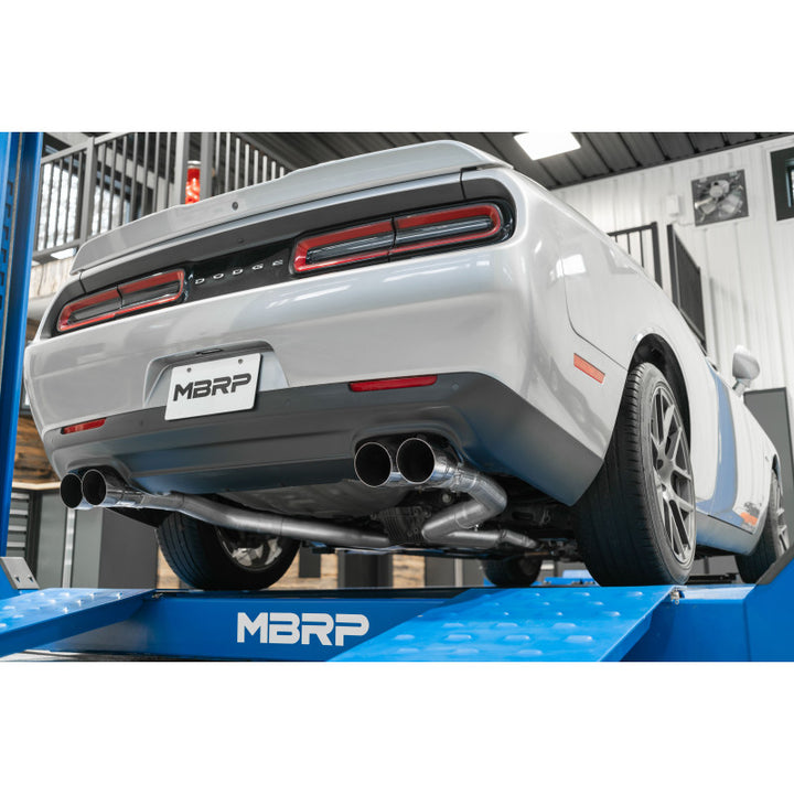 MBRP 2015-2016 Dodge Challenger Aluminized Steel 3" Dual Rear Cat-Back Quad Tips (Race Version) Exhaust S7116AL